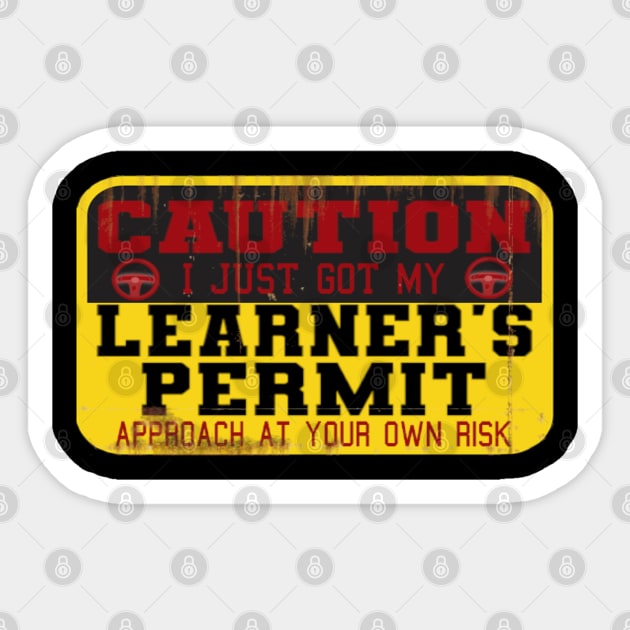 Warning Learner's Permit for Teenagers Driving Lesson Sticker by F&L Design Co.